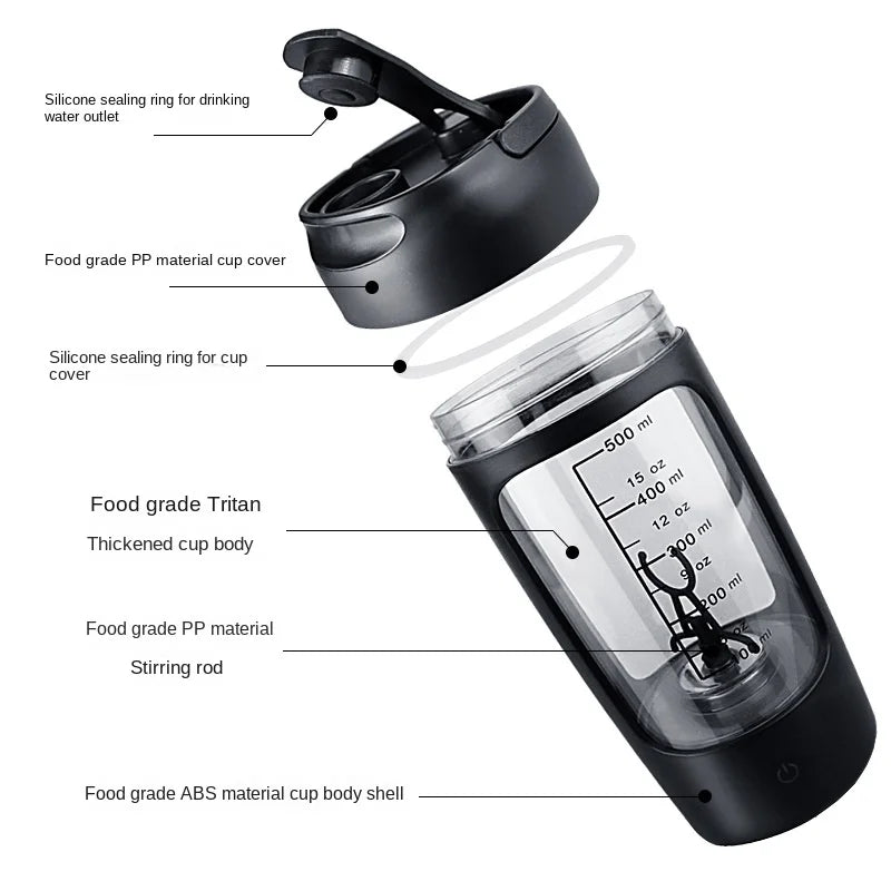 Electric Portable Whey Protein Shaker Bottle – rechargeable electric protein shaker bottle – Butterfly Parenting Boutique