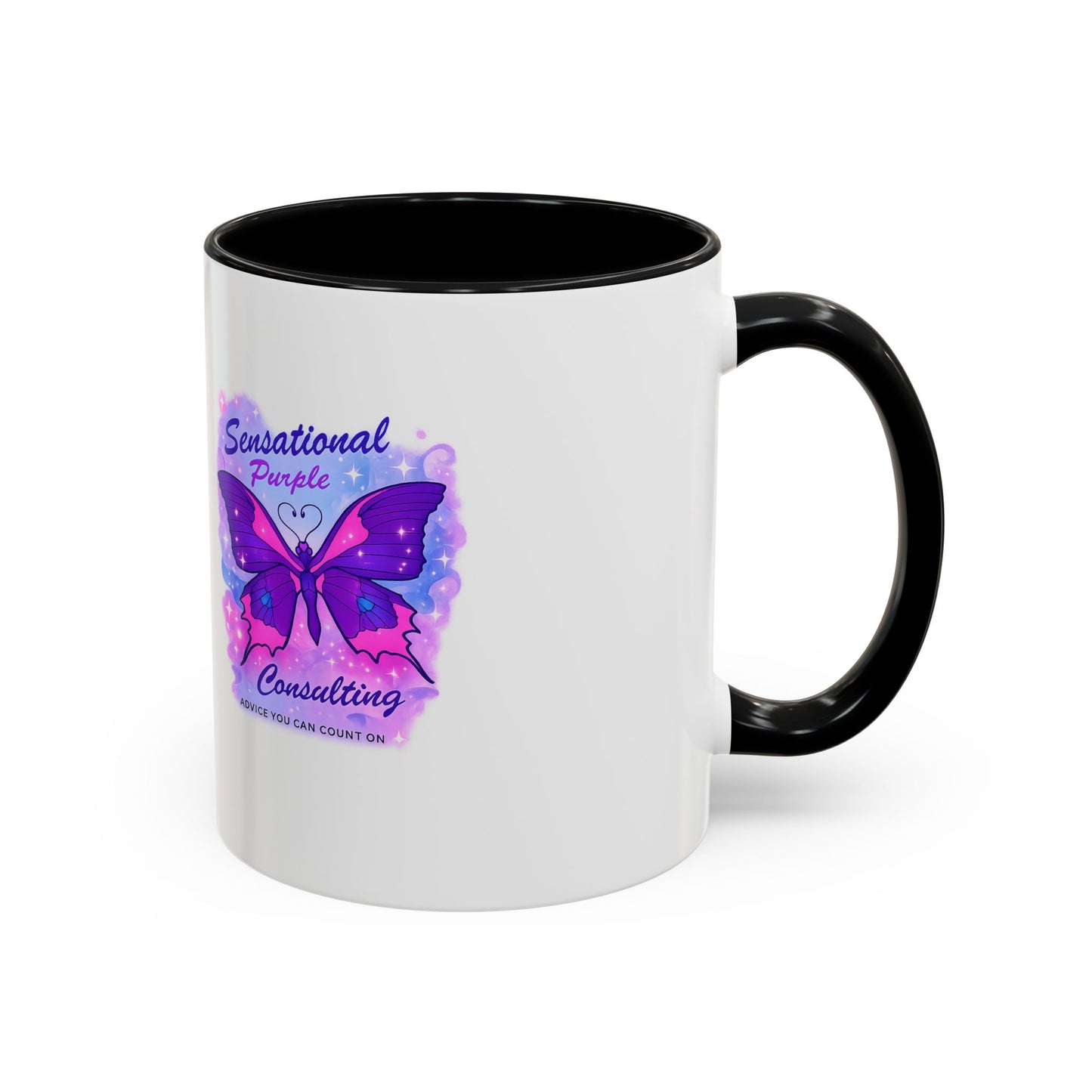 Sensational Purple Butterfly Accent Mug (11/15oz)