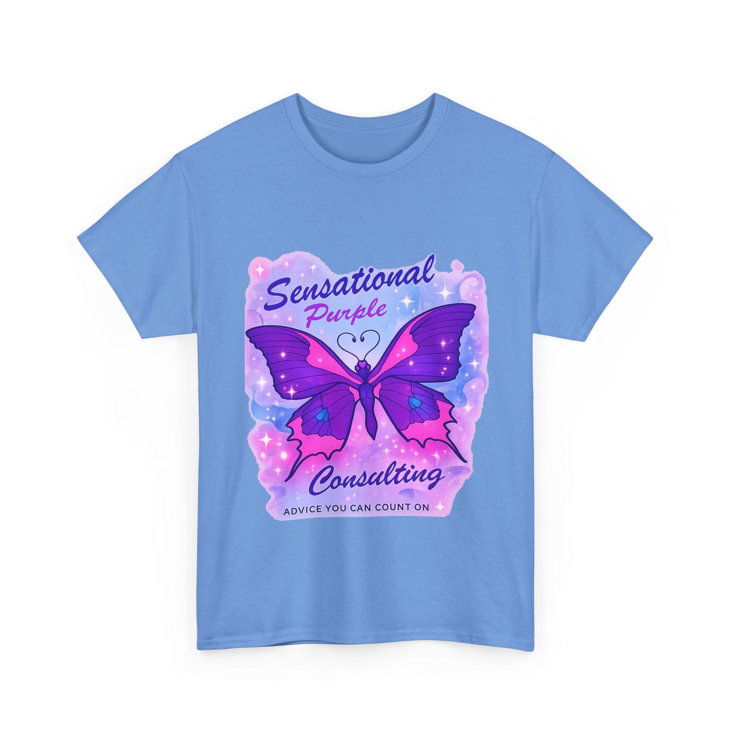 Sensational Purple Butterfly Adult Tee with purple butterfly graphic and motivational text – empowering parent shirt – Butterfly Parenting Boutique
