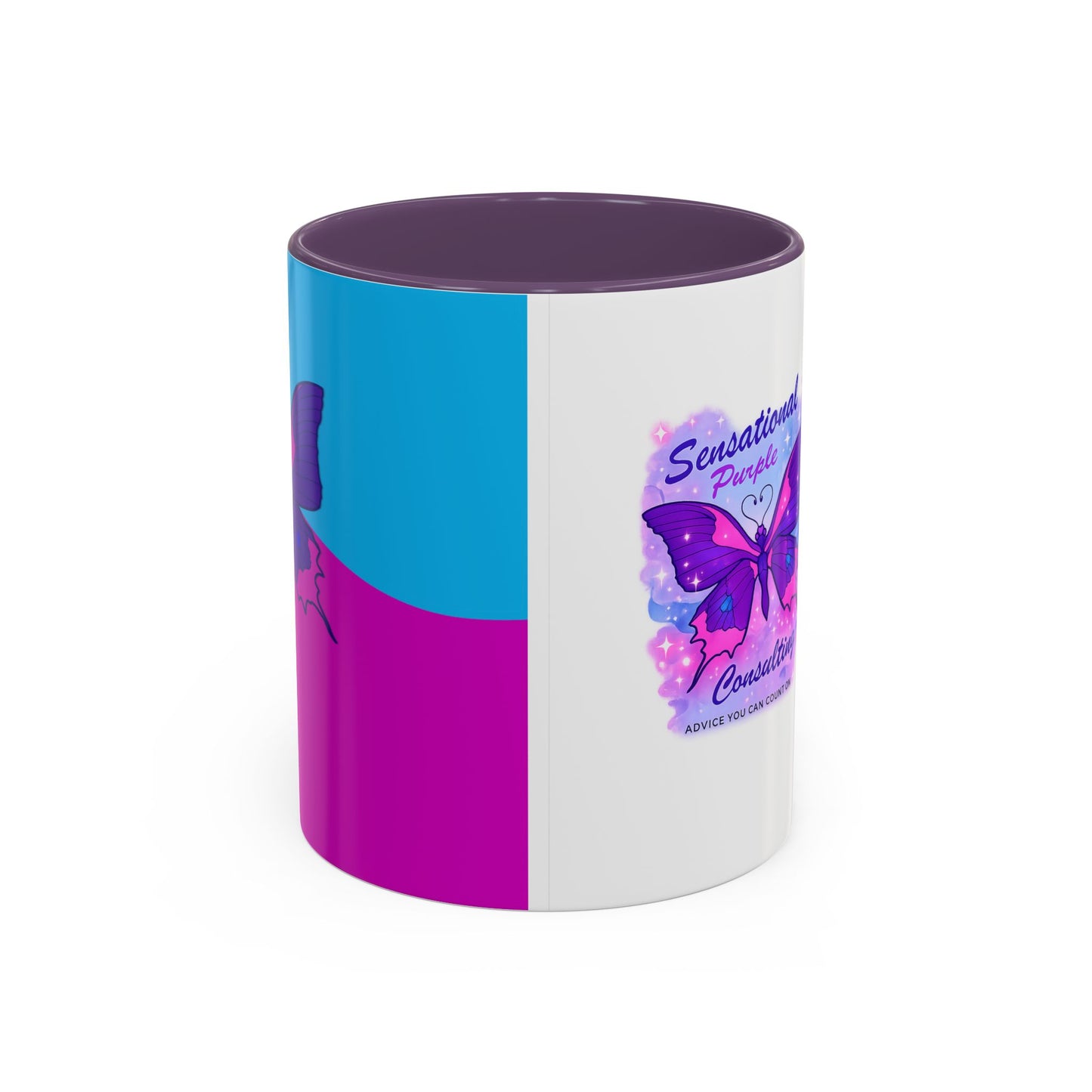 Sensational Purple Butterfly Accent Mug (11/15oz)