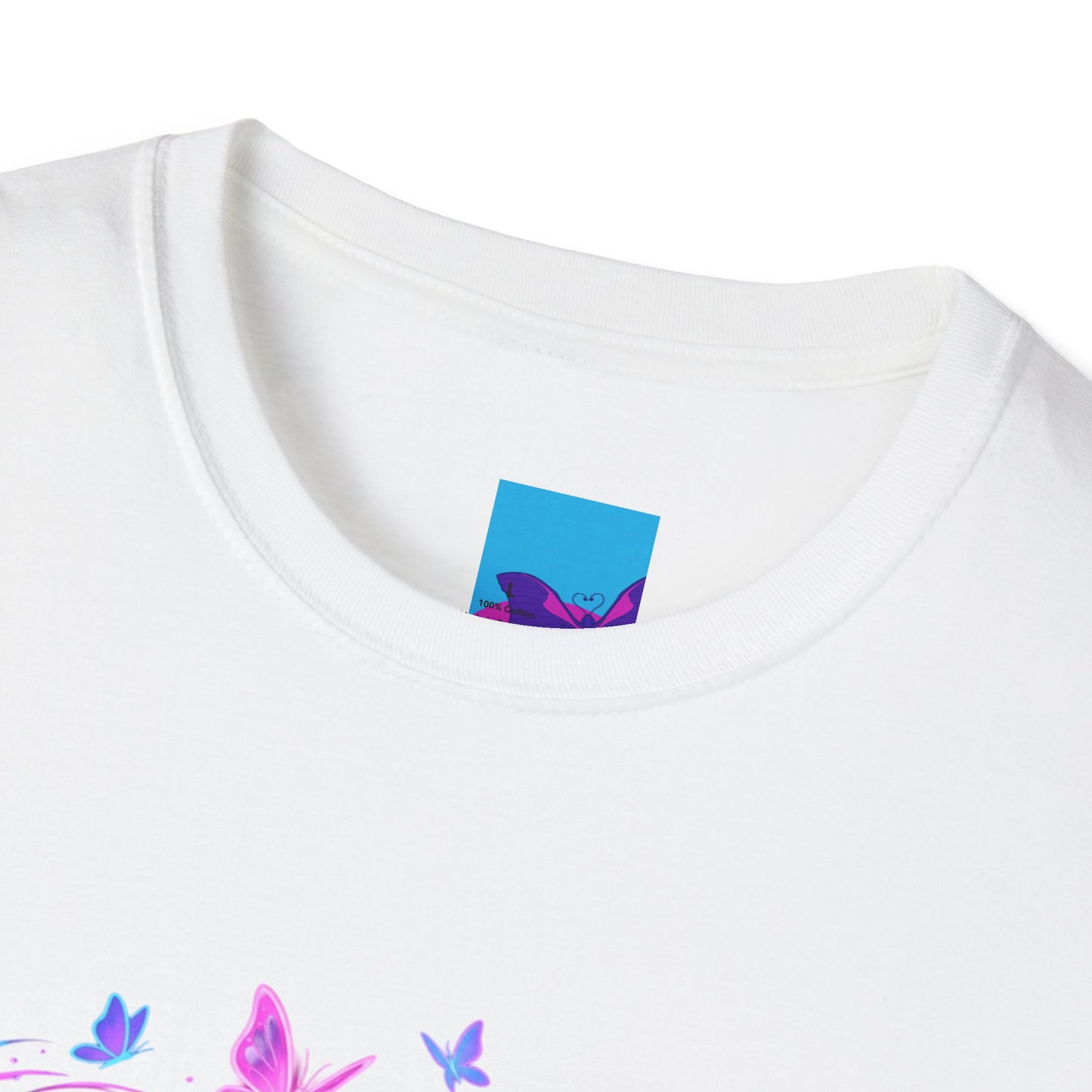 Diverse Teen Crew Portrait T-Shirt with butterfly accents – inclusive youth affirmation tee – Butterfly Parenting Boutique