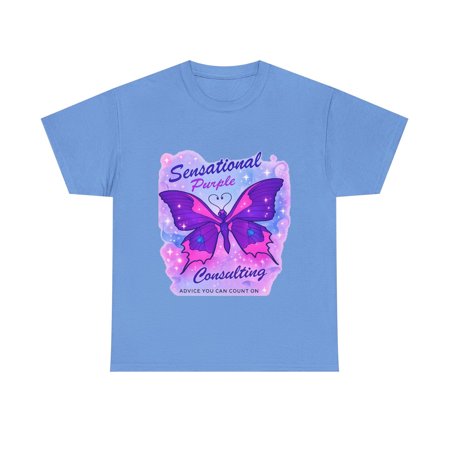 Sensational Purple Butterfly Adult Tee with purple butterfly graphic and motivational text – empowering parent shirt – Butterfly Parenting Boutique