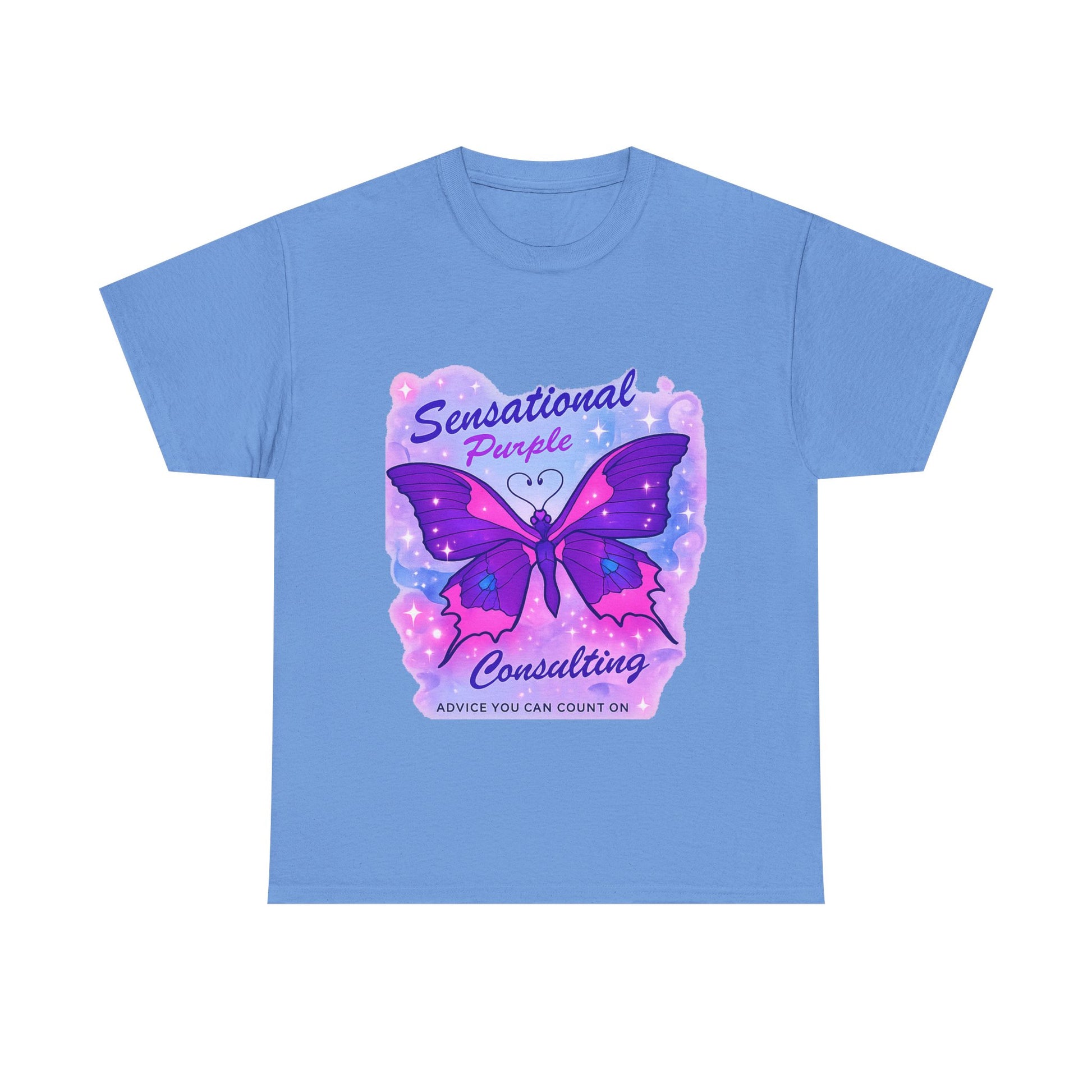 Sensational Purple Butterfly Adult Tee with purple butterfly graphic and motivational text – empowering parent shirt – Butterfly Parenting Boutique
