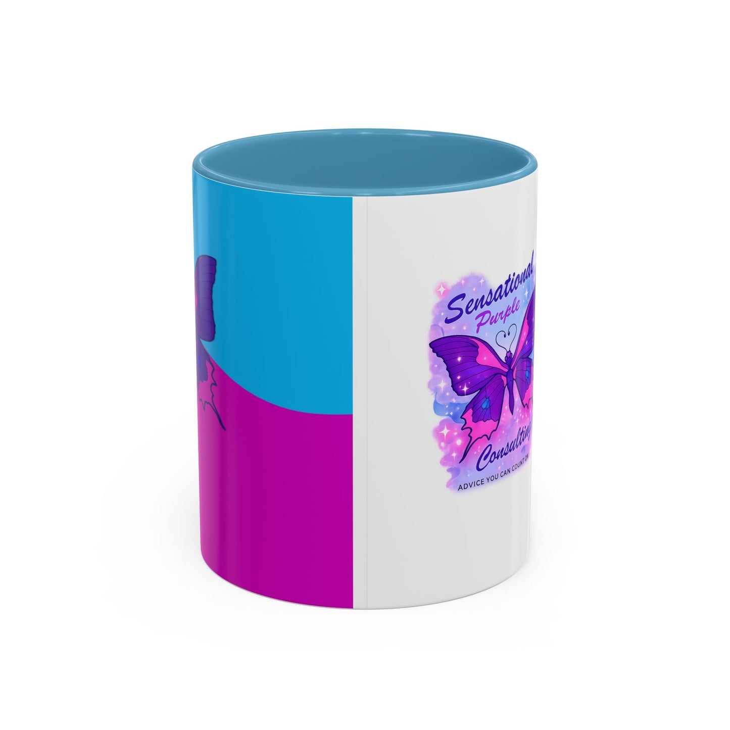 Sensational Purple Butterfly Accent Mug (11/15oz)