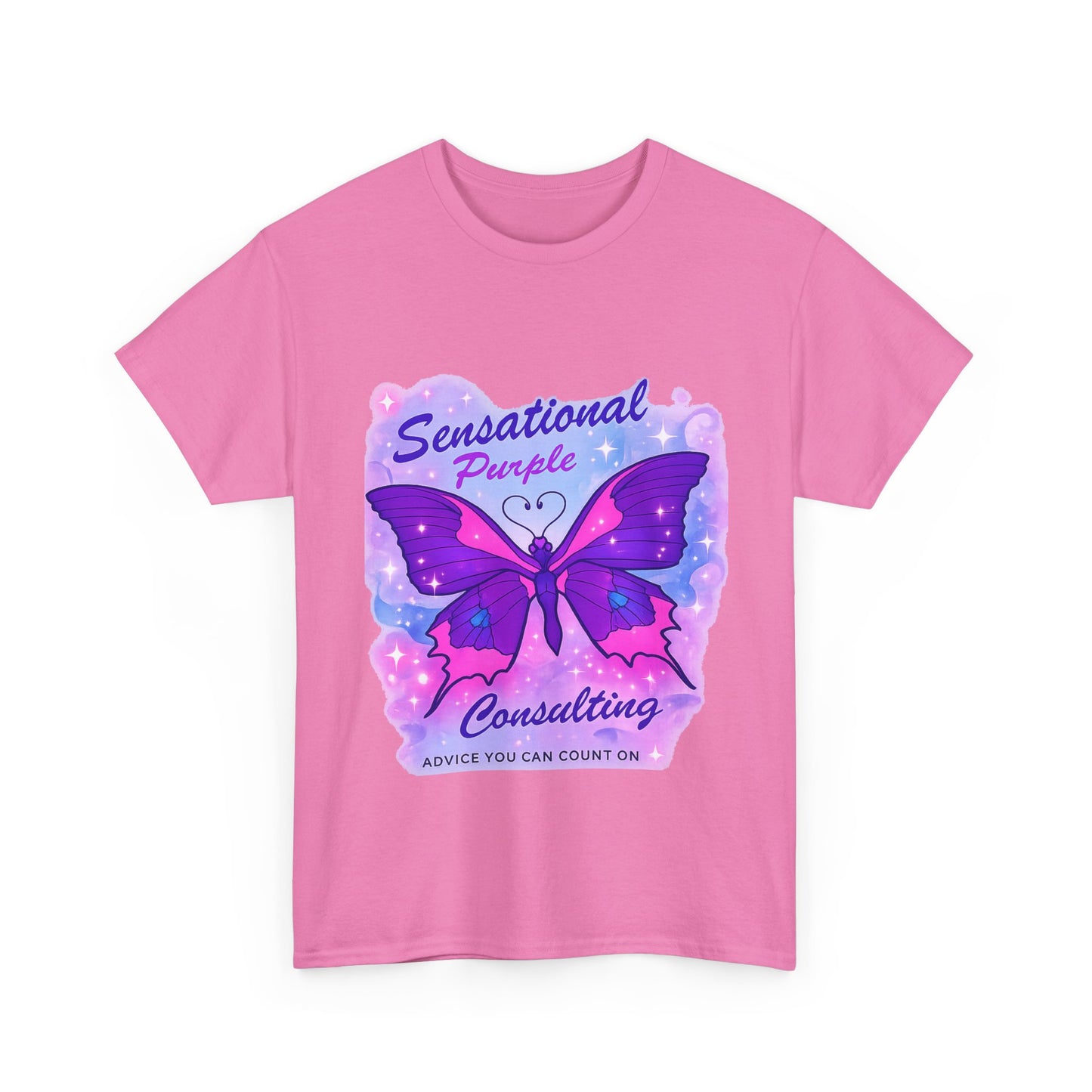 Sensational Purple Butterfly Adult Tee with purple butterfly graphic and motivational text – empowering parent shirt – Butterfly Parenting Boutique
