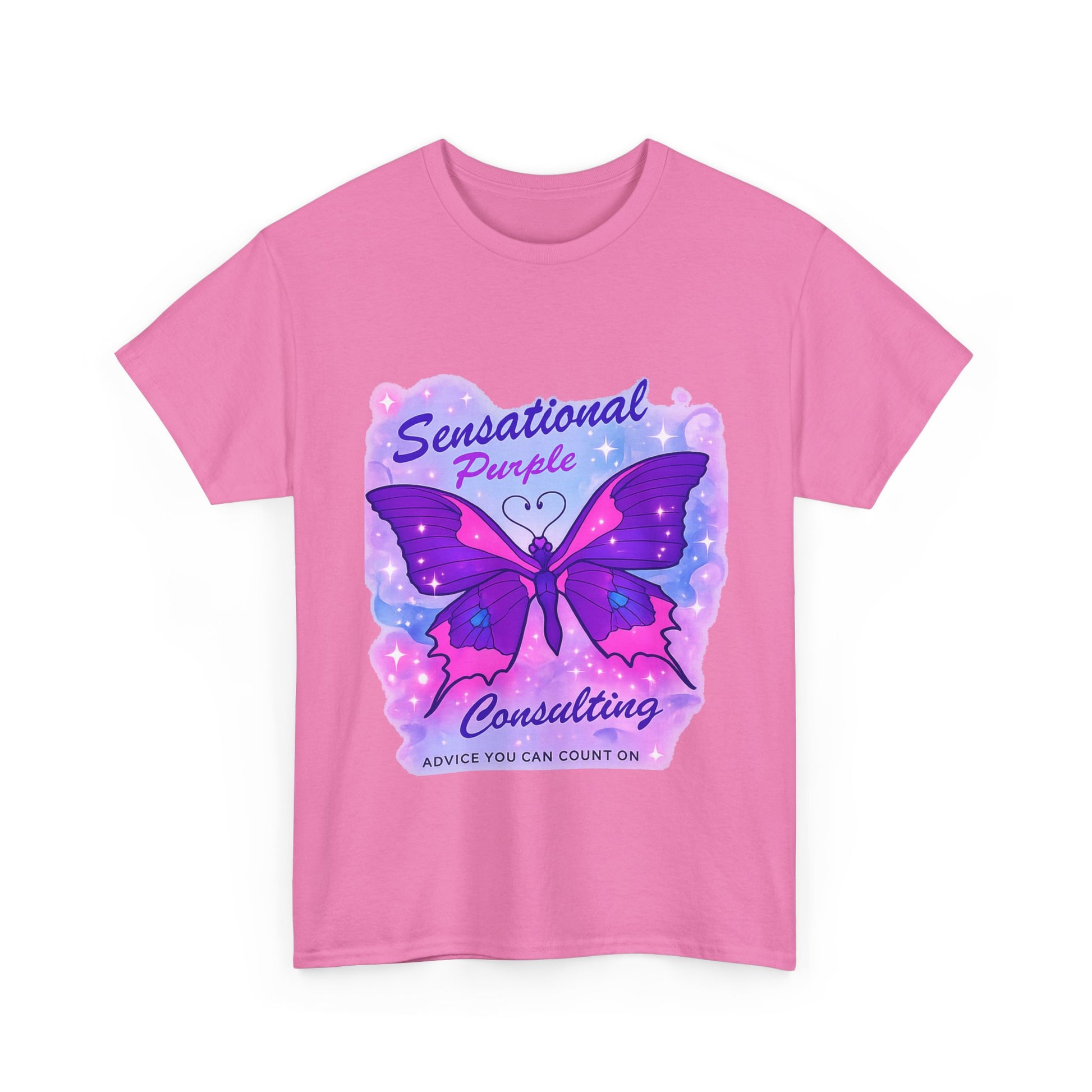 Sensational Purple Butterfly Adult Tee with purple butterfly graphic and motivational text – empowering parent shirt – Butterfly Parenting Boutique
