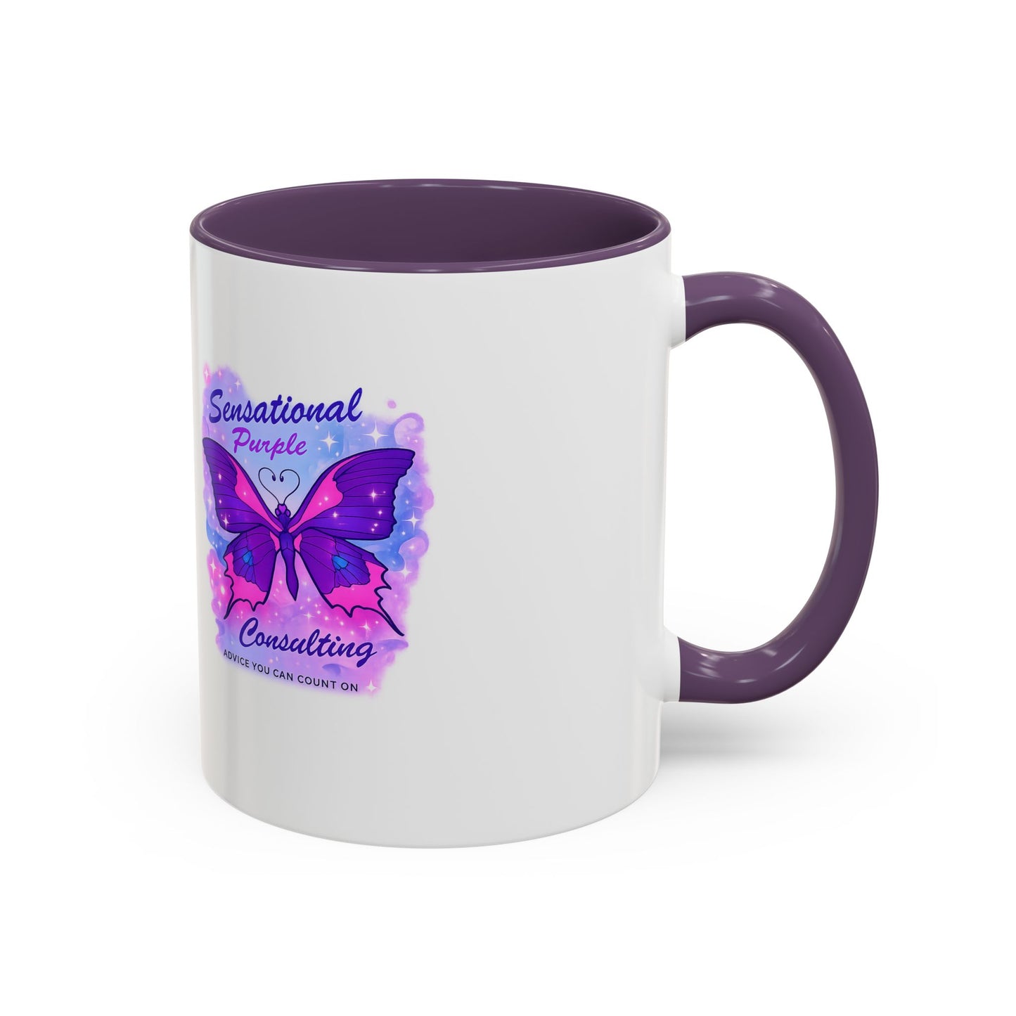Sensational Purple Butterfly Accent Mug (11/15oz)