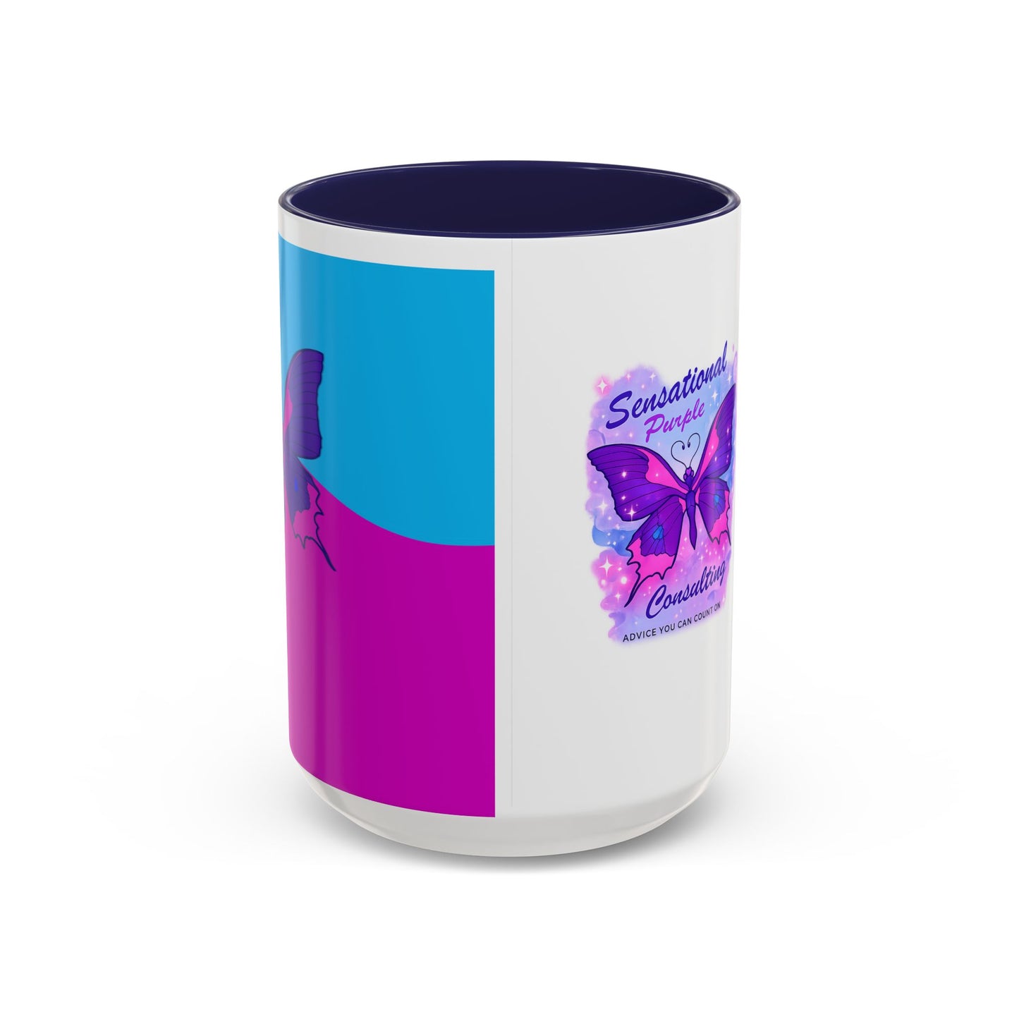 Sensational Purple Butterfly Accent Mug (11/15oz)