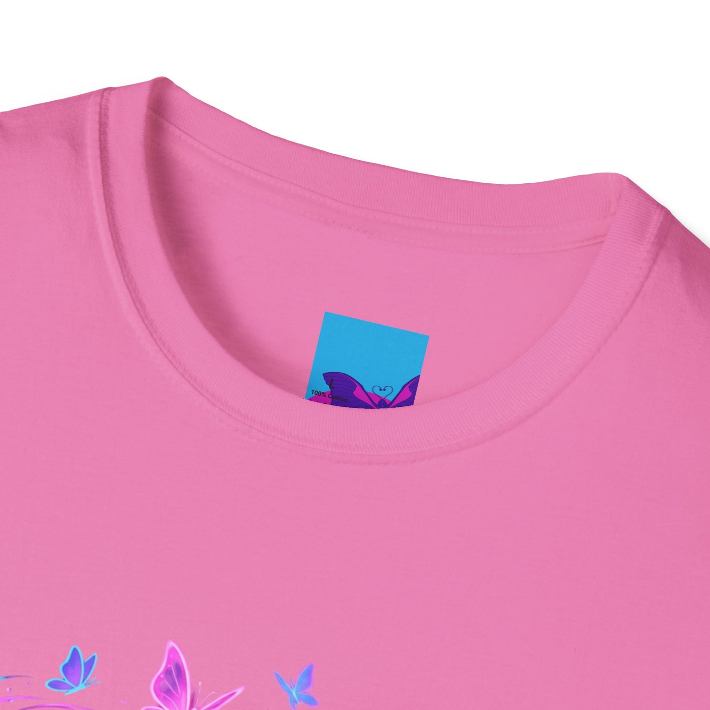Diverse Teen Crew Portrait T-Shirt with butterfly accents – inclusive youth affirmation tee – Butterfly Parenting Boutique