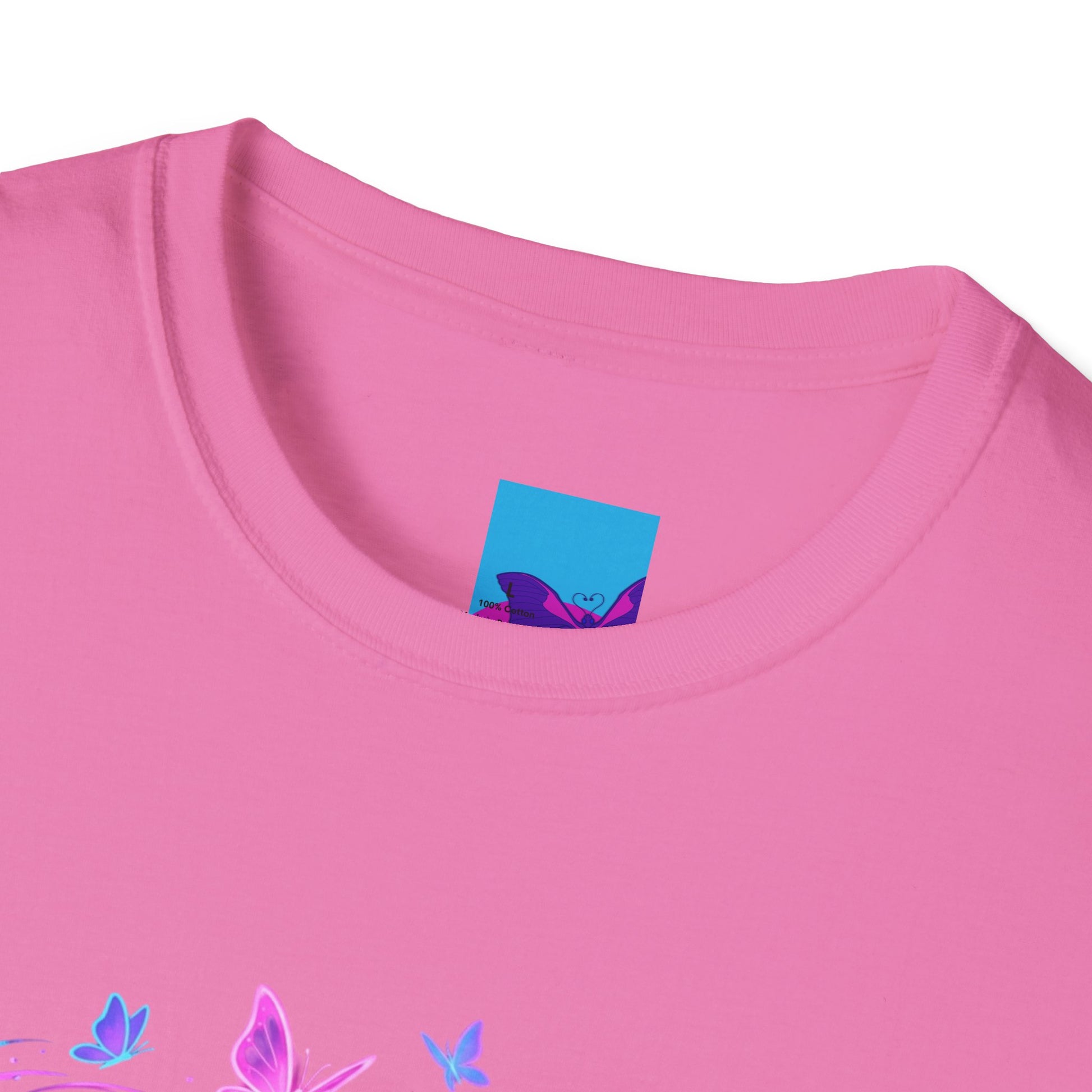 Diverse Teen Crew Portrait T-Shirt with butterfly accents – inclusive youth affirmation tee – Butterfly Parenting Boutique