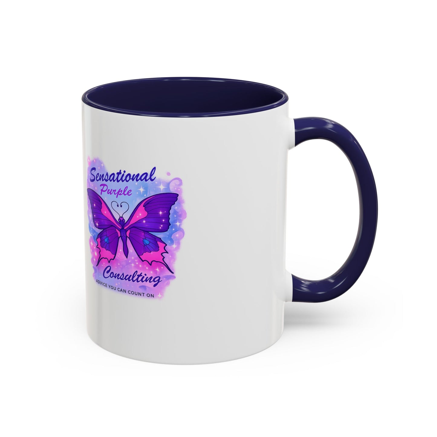 Sensational Purple Butterfly Accent Mug (11/15oz)