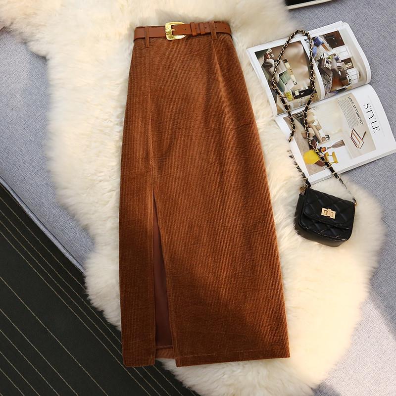 High Waist A-Line Corduroy Skirt for Women – stylish corduroy skirt – Butterfly Parenting Boutique