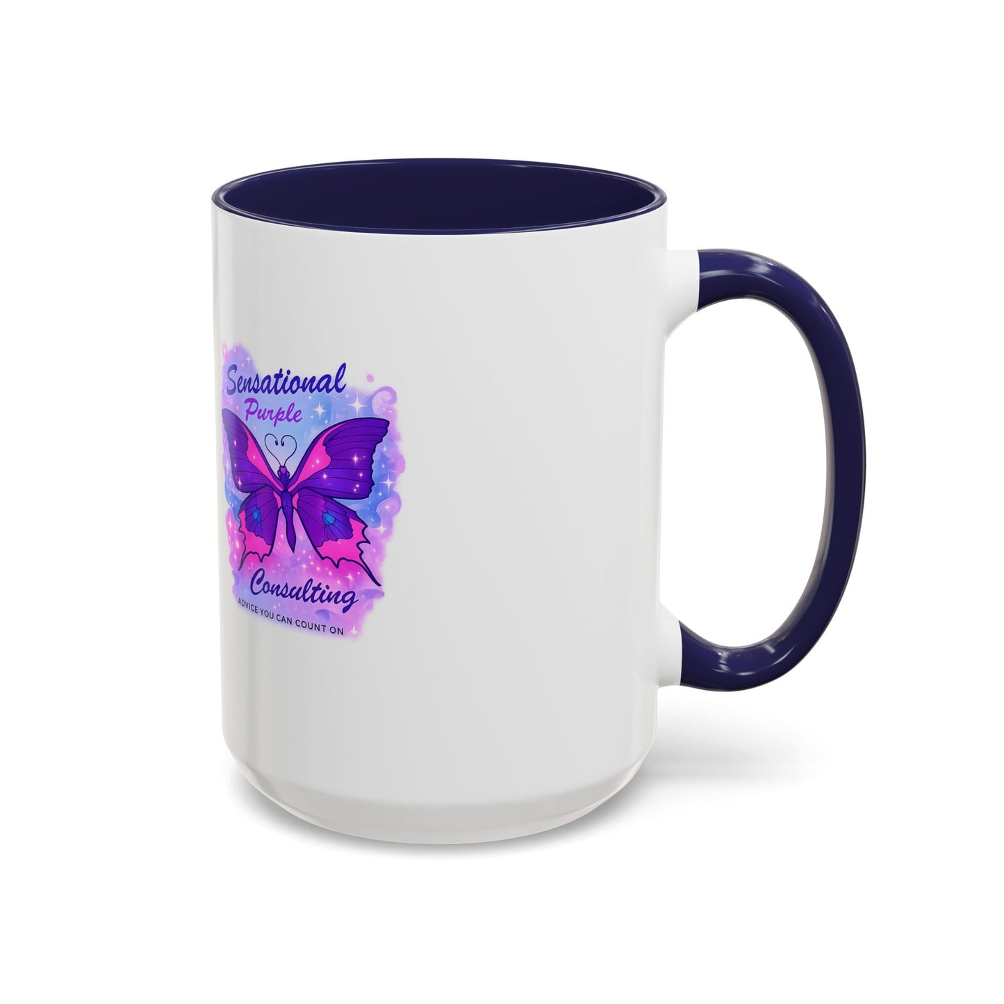 Sensational Purple Butterfly Accent Mug (11/15oz)