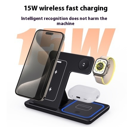 3 in 1 LED Fast Wireless Charger Stand Foldable Charging Station – foldable 3-in-1 wireless charging station for phone watch and earbuds – Butterfly Parenting Boutique
