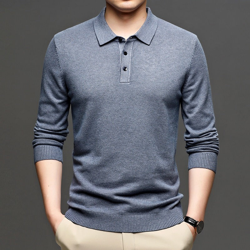 Men's Lapel Knit Pullover Sweater – classic knit pullover sweater for men – Butterfly Parenting Boutique