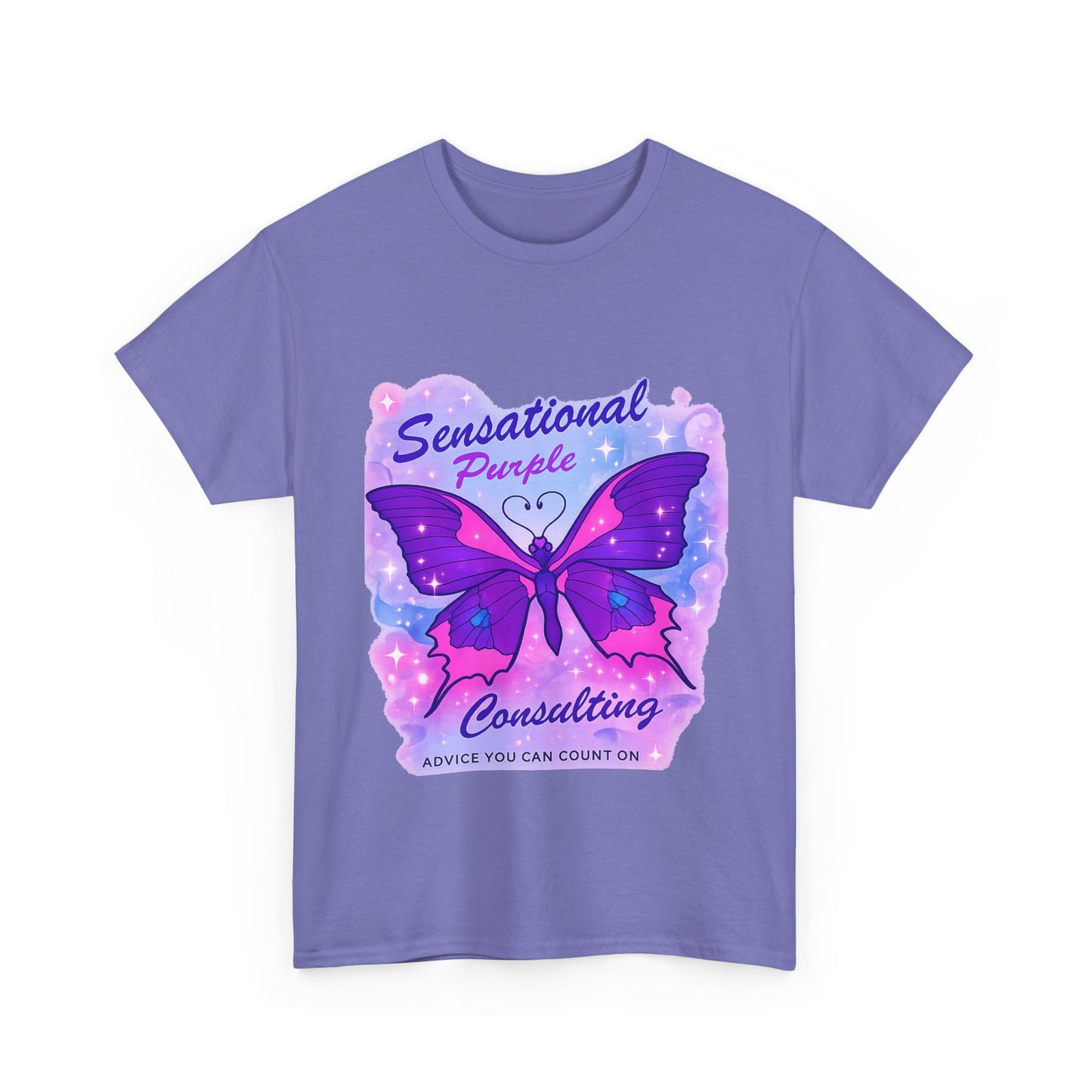 Sensational Purple Butterfly Adult Tee with purple butterfly graphic and motivational text – empowering parent shirt – Butterfly Parenting Boutique
