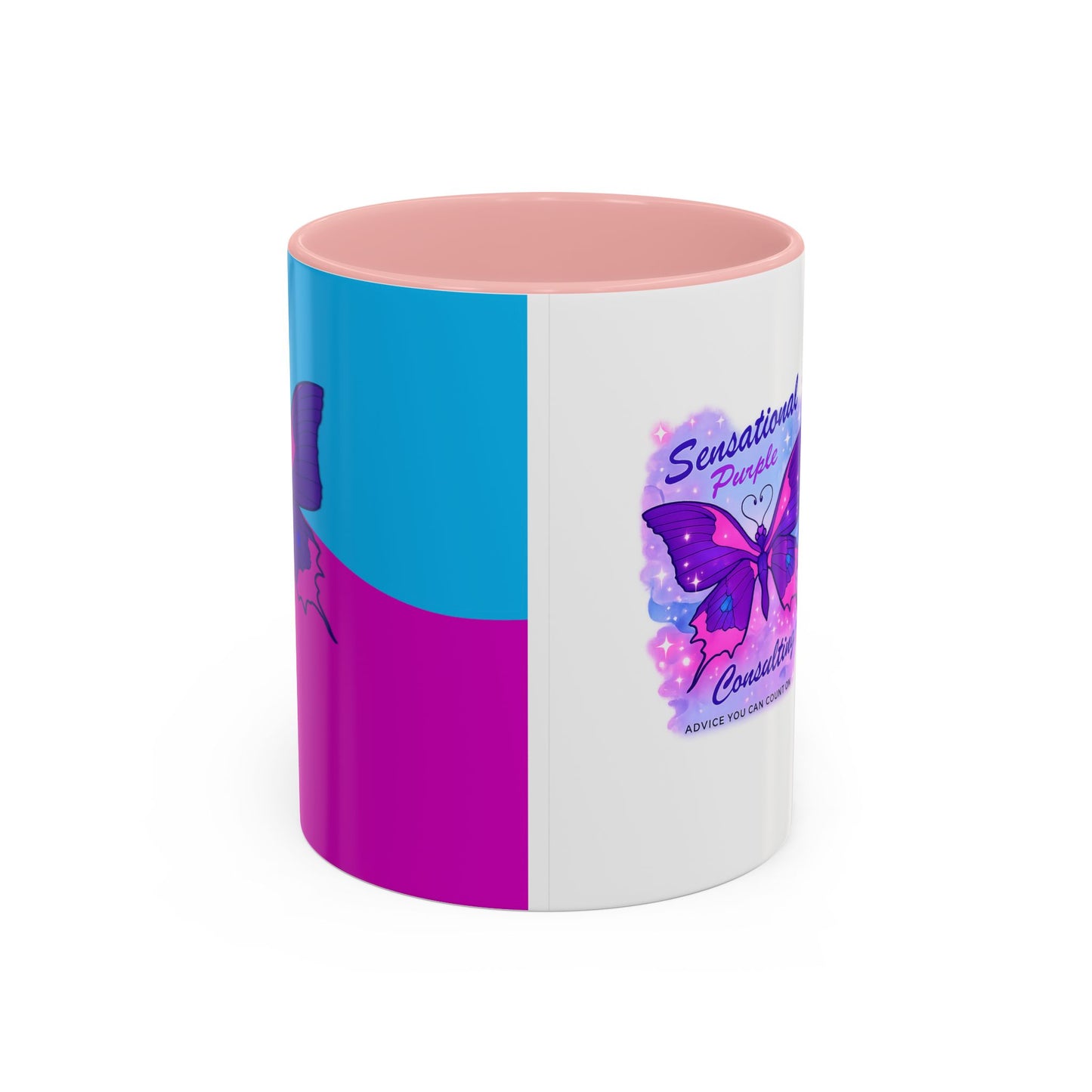 Sensational Purple Butterfly Accent Mug (11/15oz)