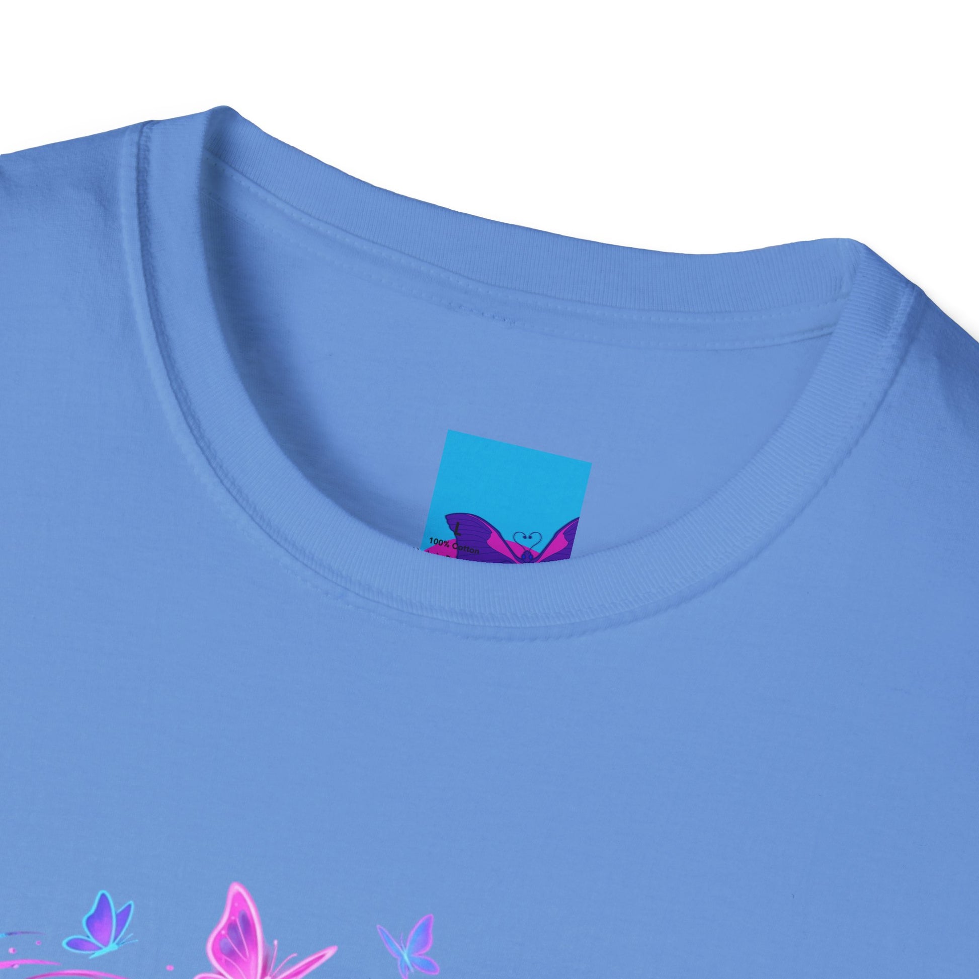 Diverse Teen Crew Portrait T-Shirt with butterfly accents – inclusive youth affirmation tee – Butterfly Parenting Boutique