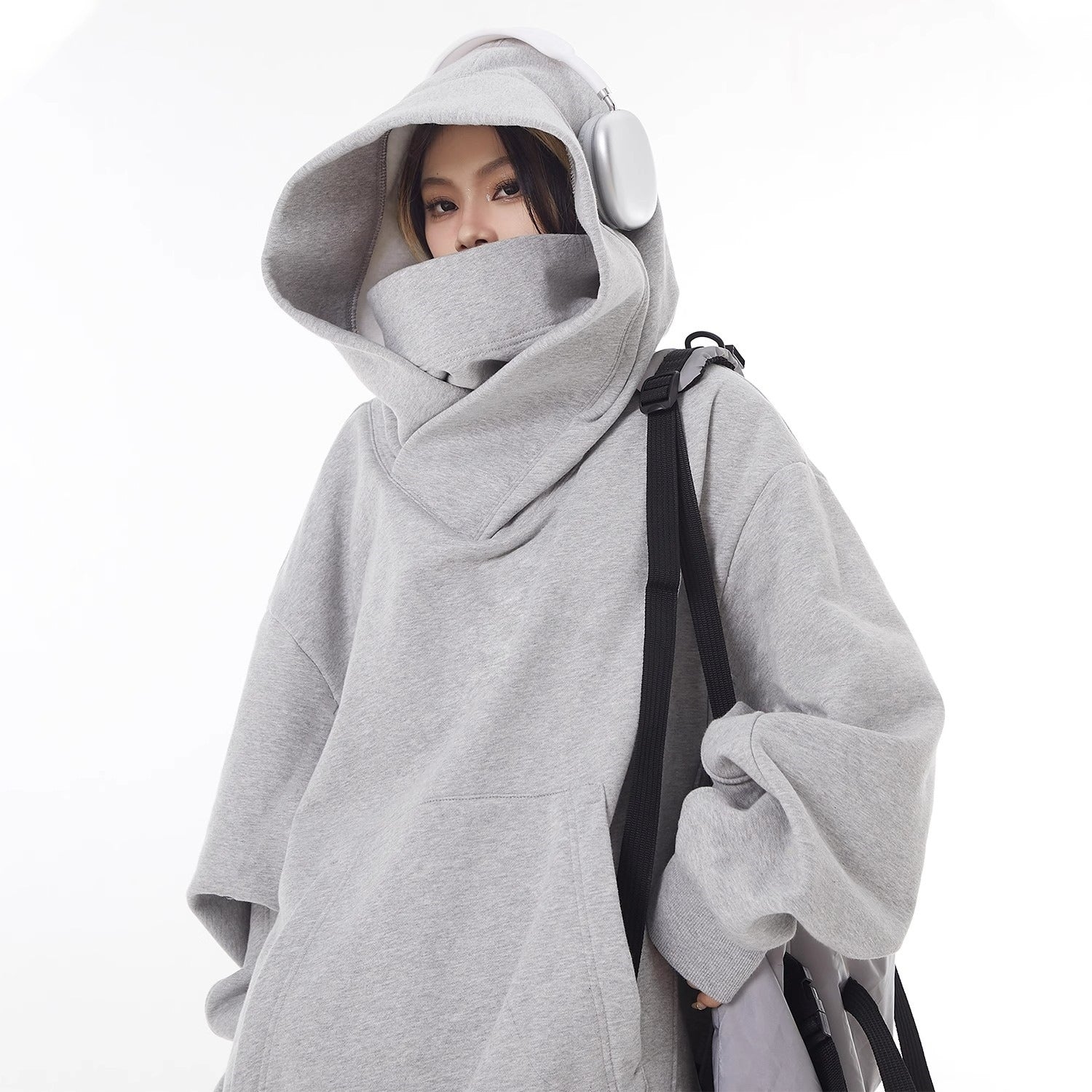 Loose High Collar Fleece Lined Hoodie – oversized fleece hoodie for women – Butterfly Parenting Boutique