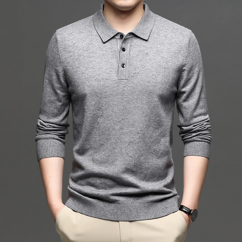 Men's Lapel Knit Pullover Sweater – classic knit pullover sweater for men – Butterfly Parenting Boutique