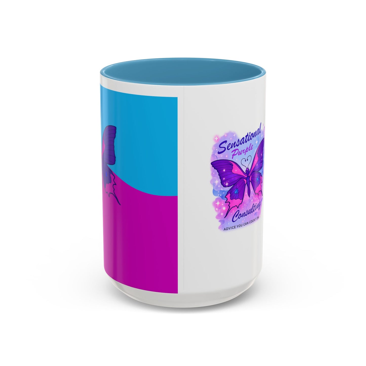 Sensational Purple Butterfly Accent Mug (11/15oz)