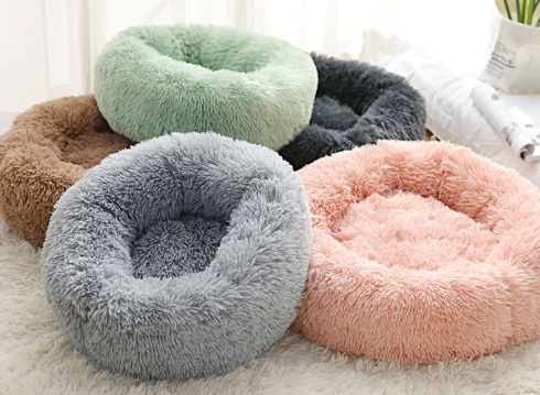 Round Plush Dog Bed for Small Dogs and Puppies – soft round plush dog bed for small breeds – Butterfly Parenting Boutique