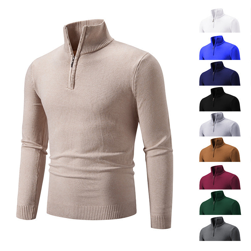 2023 Men's Plus Size Fleece Zip Mock Neck Sweater – plus size fleece zip mock neck sweater for men – Butterfly Parenting Boutique