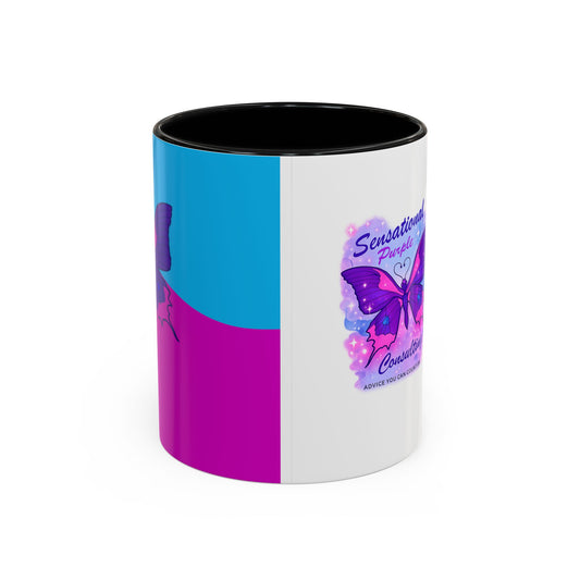Sensational Purple Butterfly Accent Mug (11/15oz)