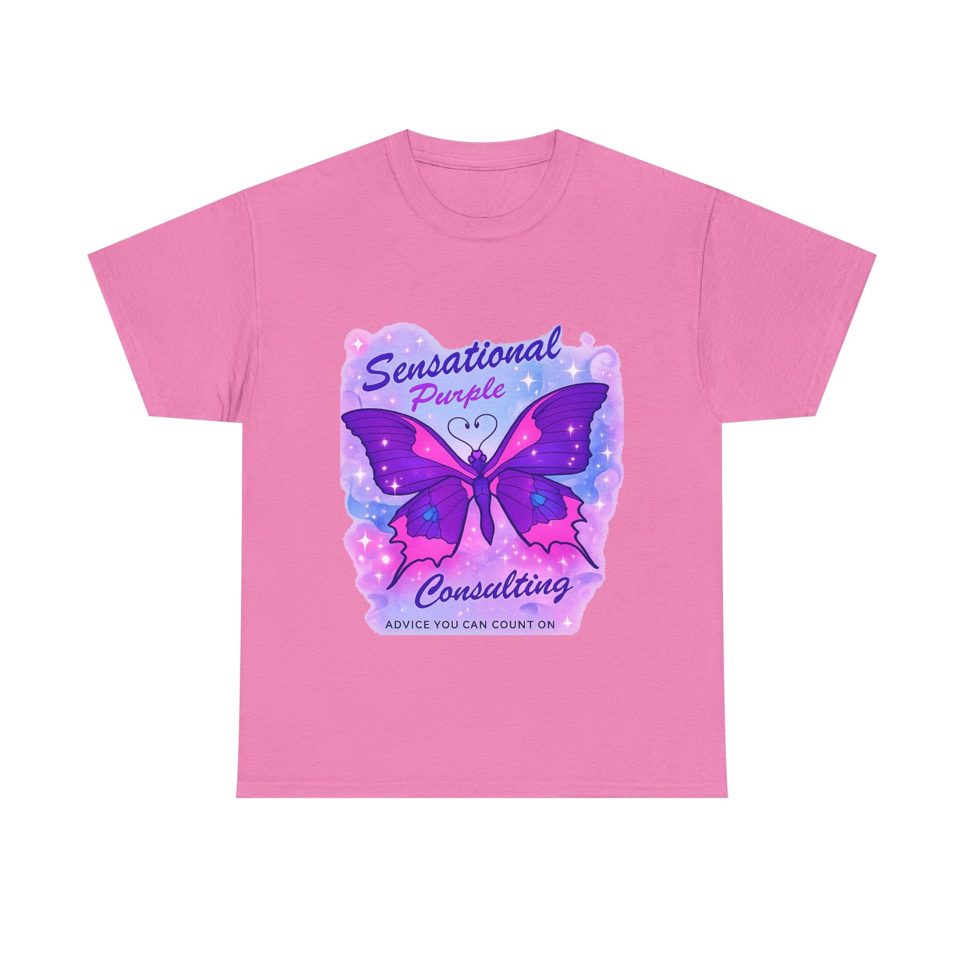 Sensational Purple Butterfly Adult Tee with purple butterfly graphic and motivational text – empowering parent shirt – Butterfly Parenting Boutique
