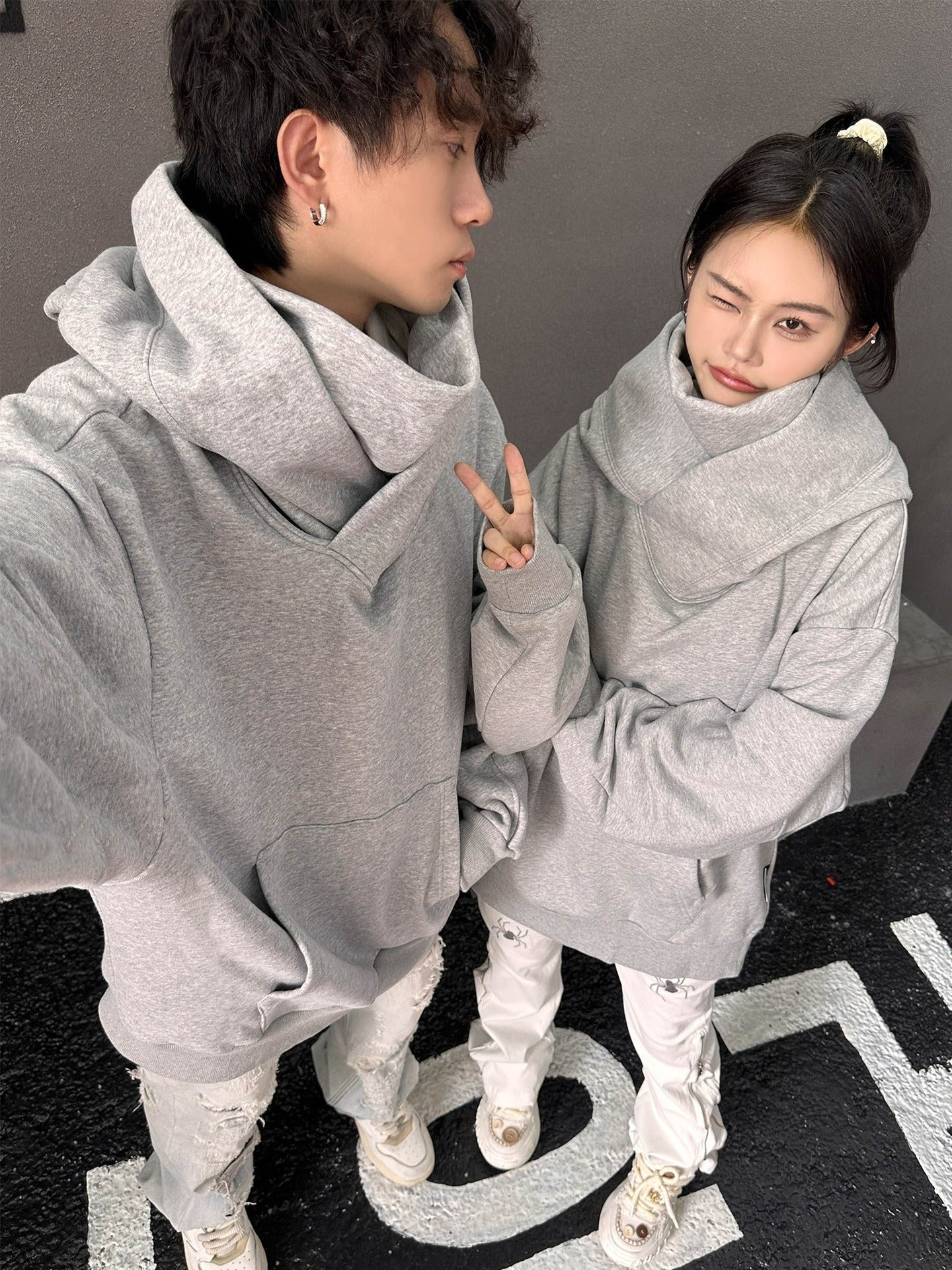 Loose High Collar Fleece Lined Hoodie – oversized fleece hoodie for women – Butterfly Parenting Boutique