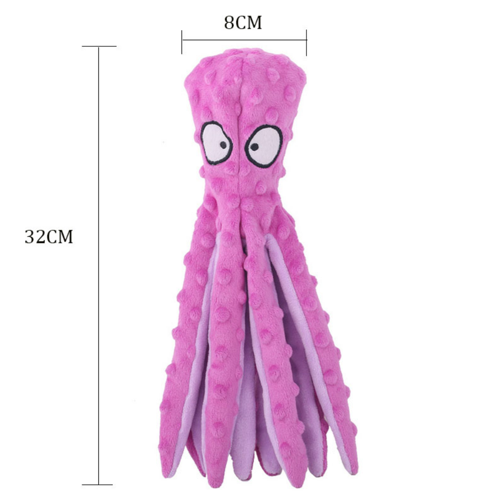 Interactive Bite-resistant Plush Octopus Pet Toy – durable plush octopus chew toy for dogs – Butterfly Parenting Boutique