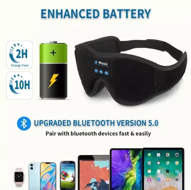 3D Eye Mask Bluetooth 5.0 Unlimited Music Stereo – sleep eye mask with built-in bluetooth headphones – Butterfly Parenting Boutiqu