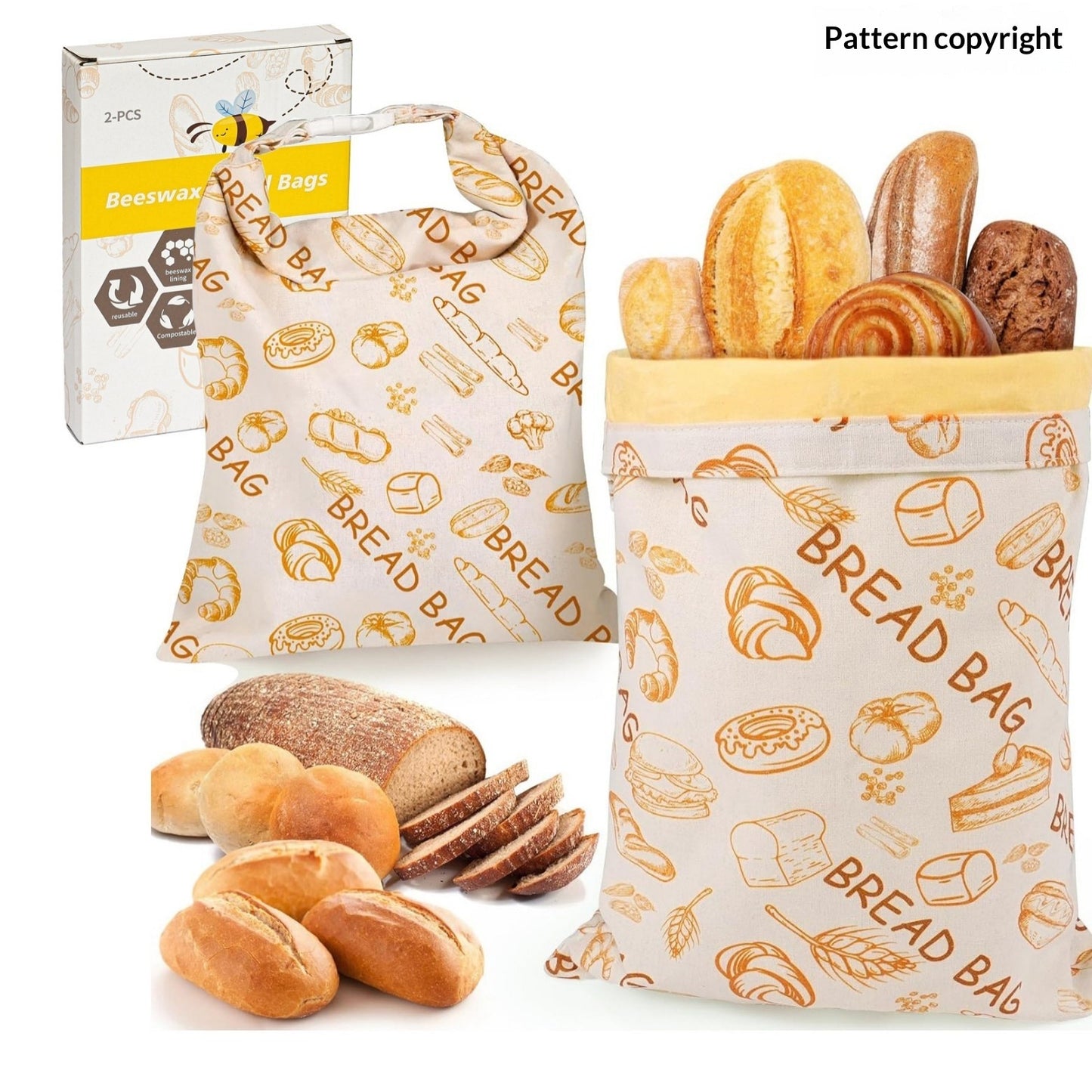 Cotton Linen Bread Bag – reusable cotton linen bread storage bag – Butterfly Parenting Boutique
