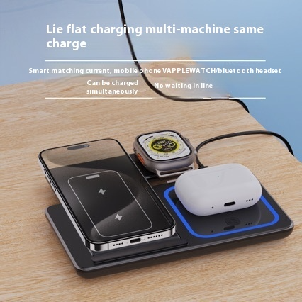 3 in 1 LED Fast Wireless Charger Stand Foldable Charging Station – foldable 3-in-1 wireless charging station for phone watch and earbuds – Butterfly Parenting Boutique

