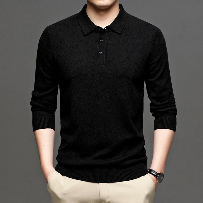 Men's Lapel Knit Pullover Sweater – classic knit pullover sweater for men – Butterfly Parenting Boutique