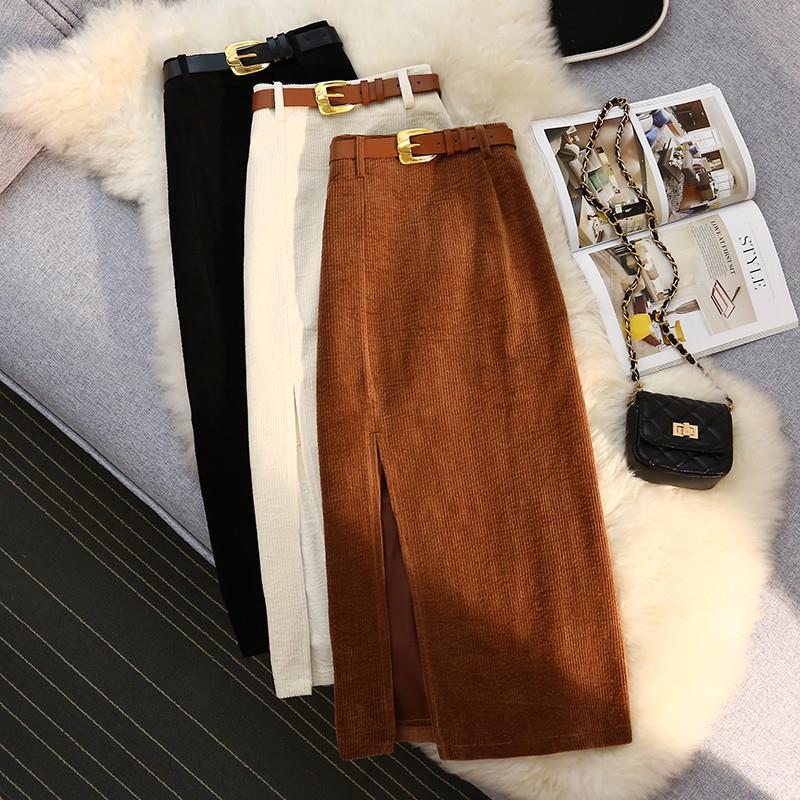 High Waist A-Line Corduroy Skirt for Women – stylish corduroy skirt – Butterfly Parenting Boutique