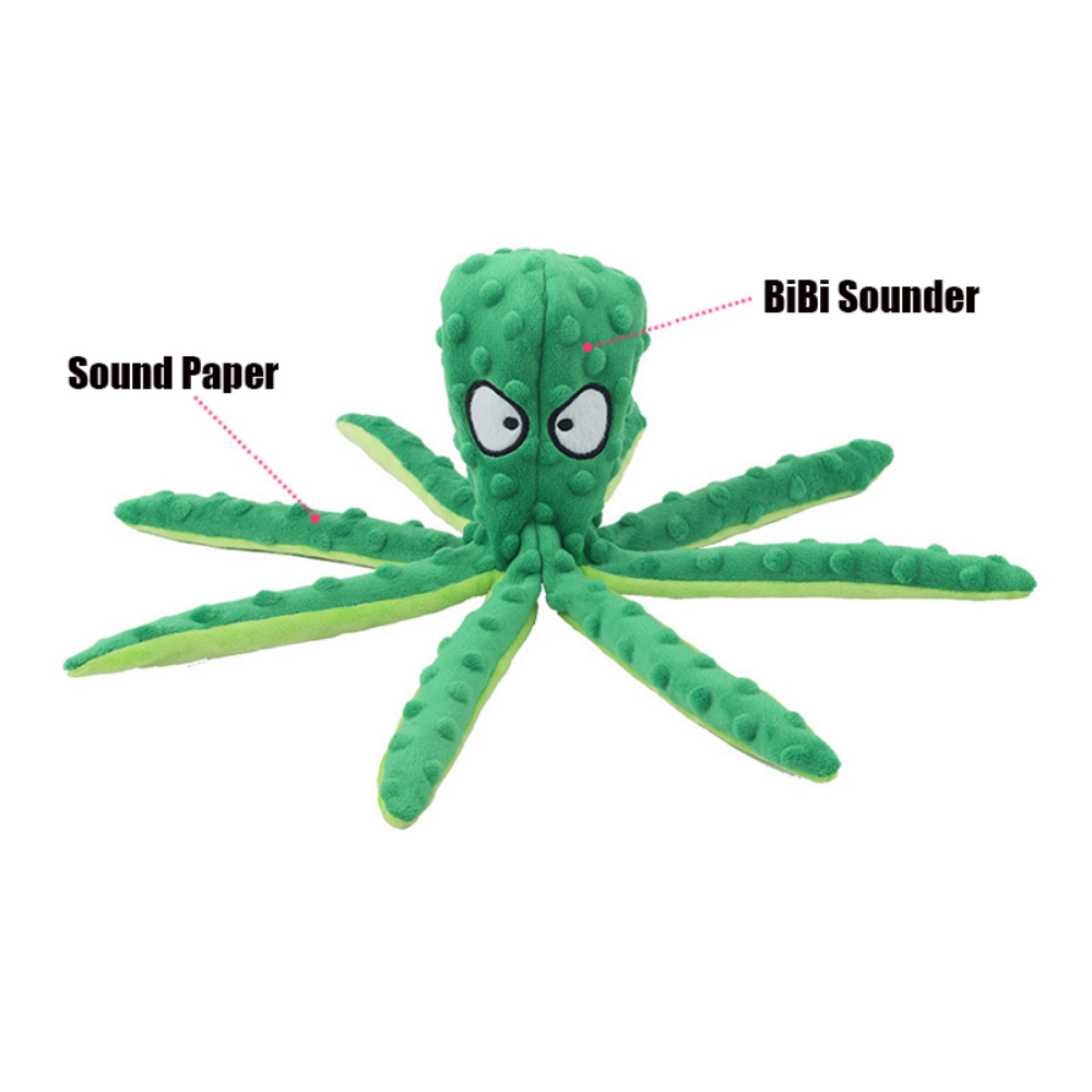 Interactive Bite-resistant Plush Octopus Pet Toy – durable plush octopus chew toy for dogs – Butterfly Parenting Boutique