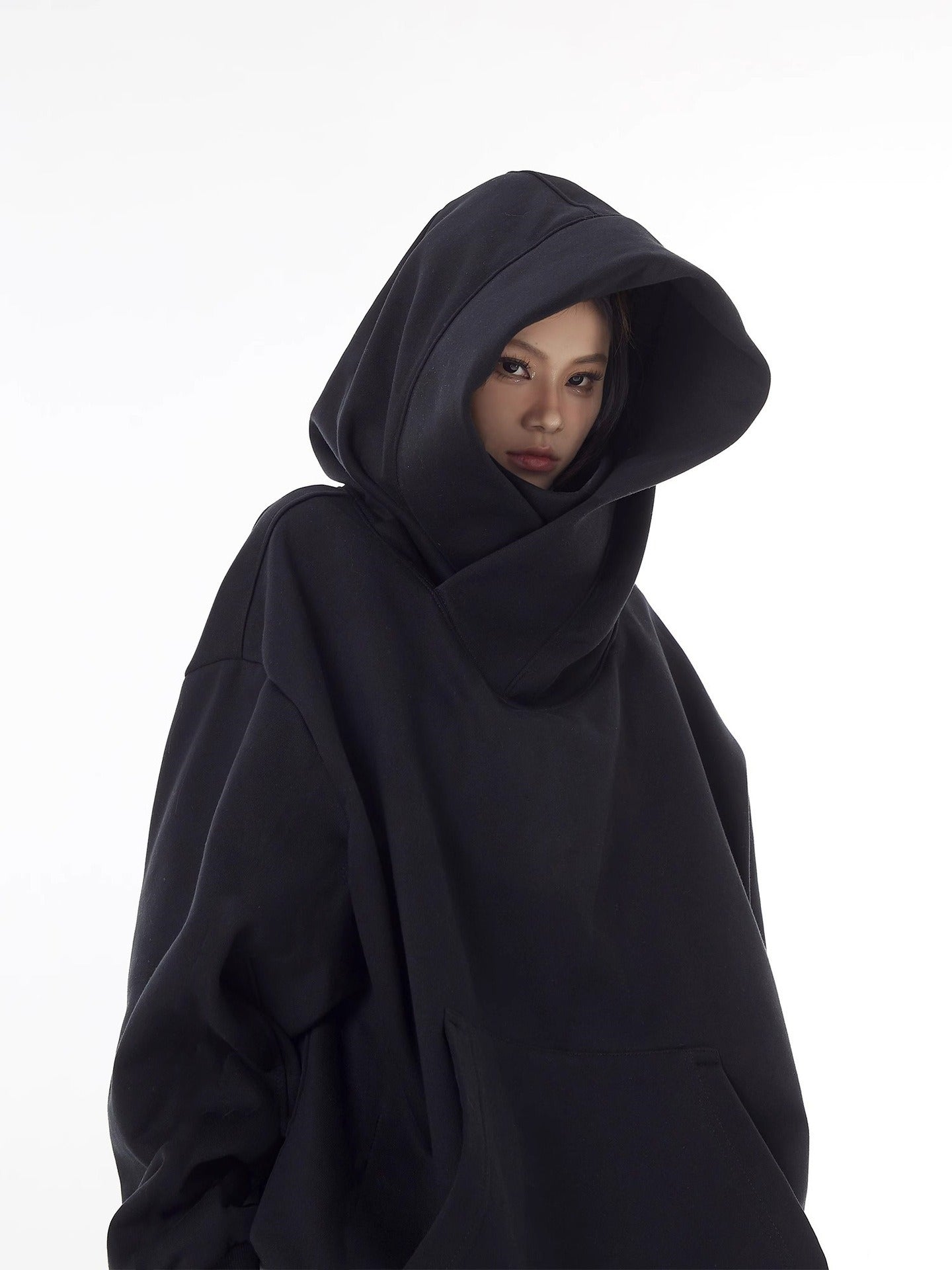 Loose High Collar Fleece Lined Hoodie – oversized fleece hoodie for women – Butterfly Parenting Boutique