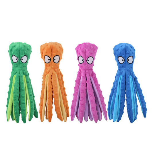 Interactive Bite-resistant Plush Octopus Pet Toy – durable plush octopus chew toy for dogs – Butterfly Parenting Boutique