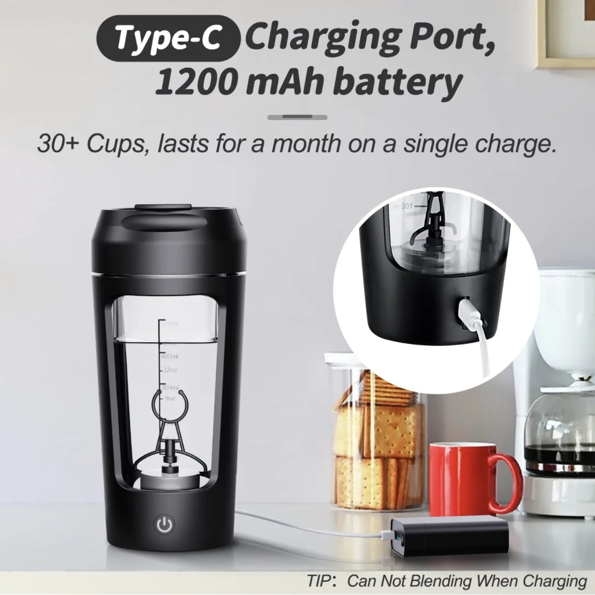 Electric Portable Whey Protein Shaker Bottle – rechargeable electric protein shaker bottle – Butterfly Parenting Boutique