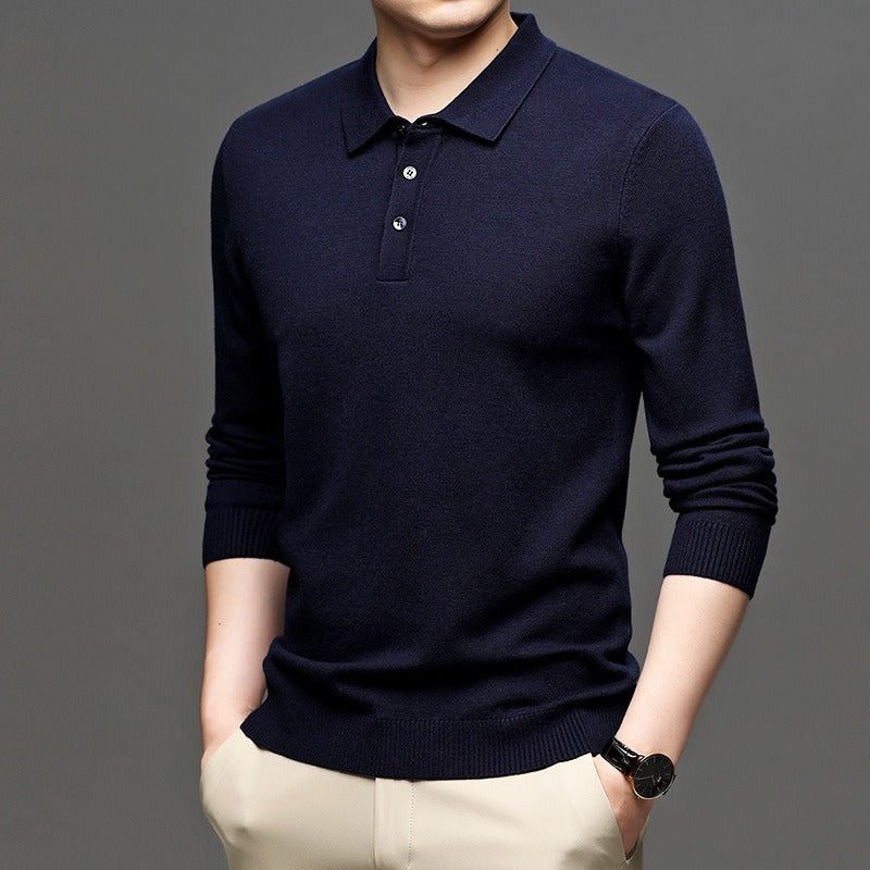 Men's Lapel Knit Pullover Sweater – classic knit pullover sweater for men – Butterfly Parenting Boutique