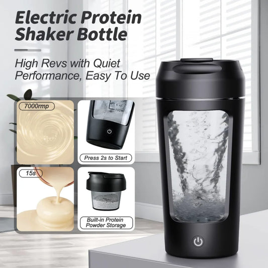 Electric Portable Whey Protein Shaker Bottle – rechargeable electric protein shaker bottle – Butterfly Parenting Boutique